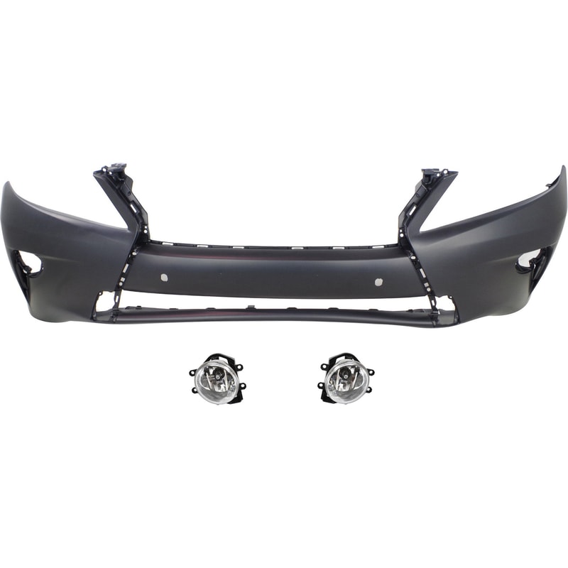 Front Bumper Cover for Lexus RX350/RX450H 2014-2015, 3-Piece Kit with Fog Lights, Replacement