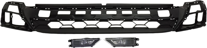 Front Valance for Volkswagen Tiguan (2018-2021), 3-Piece Kit with Fog Lights, Replacement