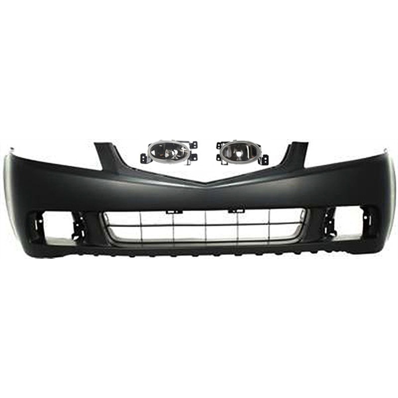 Front Bumper Cover for Acura TSX 2004-2005 3-Piece Kit, Primed (Ready to Paint), with Fog Lights, Replacement