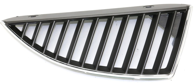 Grille for 2004-2005 Mitsubishi Lancer Right (Passenger), Chrome Shell with Silver-Black Insert, Sedan, 11 Strip, Not for Eclipse Model, Replacement