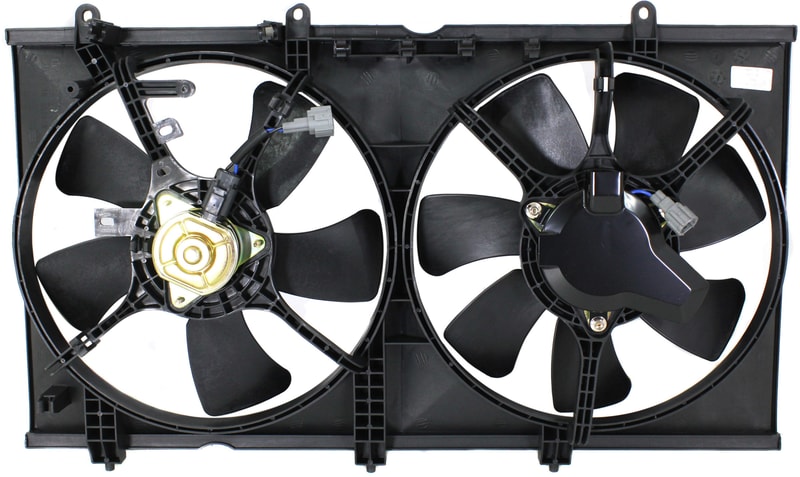 Radiator Fan Shroud Assembly for 2003-2006 Mitsubishi Lancer, Dual Fan Type, 2.0L Engine, Replacement