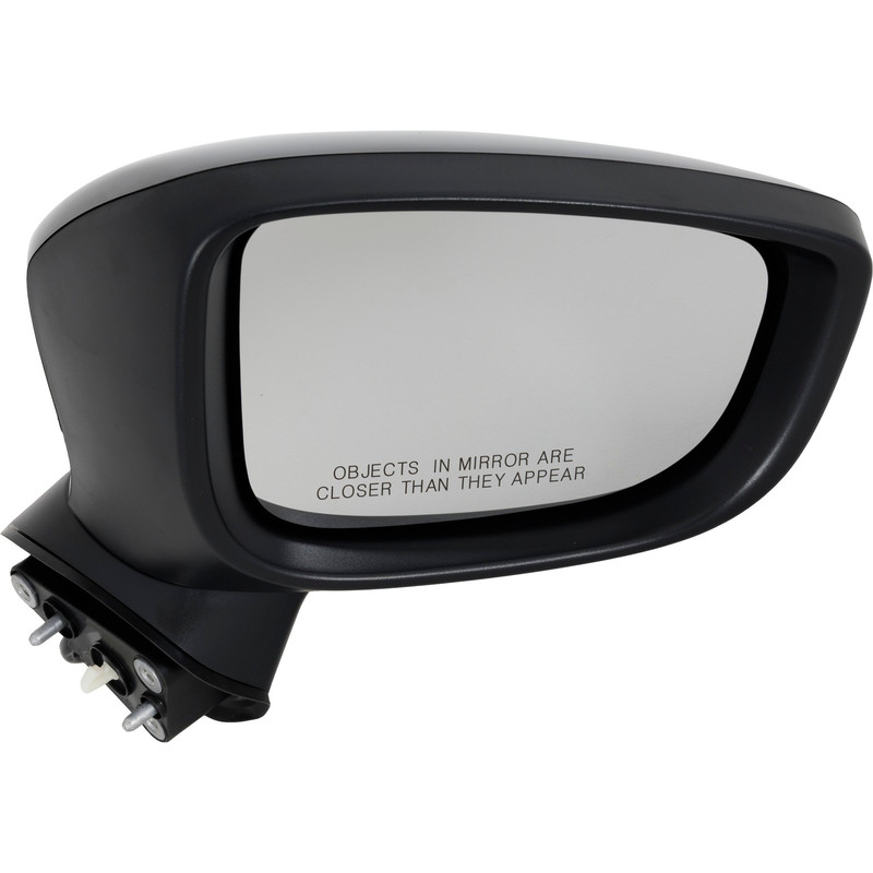 Power Mirror for 2017-2018 Mazda 3, Right (Passenger), Manual Folding, Non-Heated, Paintable, Mexico Built Vehicle, Without Blind Spot Detection, Memory and Signal Light, Replacement