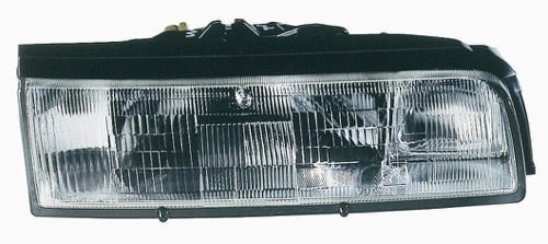 Right (Passenger) Headlight Assembly for 1988 - 1992 Mazda 626, Front Replacement Housing/Lens/Cover with Molding/Mounting Ring, Composite,  8BGE51030A, Replacement
