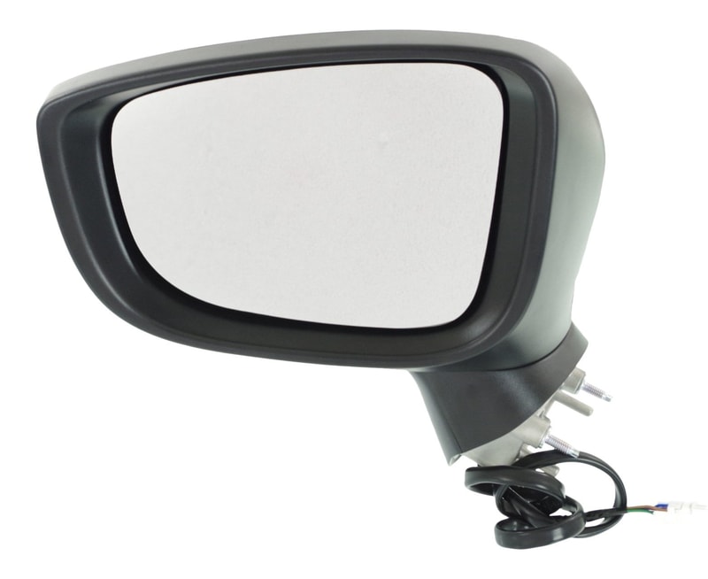 Power Mirror for 2014-2016 Mazda 3, Left (Driver), Manual Folding, Non-Heated, Paintable, with Signal Light, without Blind Spot Detection, Hatchback/Sedan, Japan Built Vehicle, Replacement