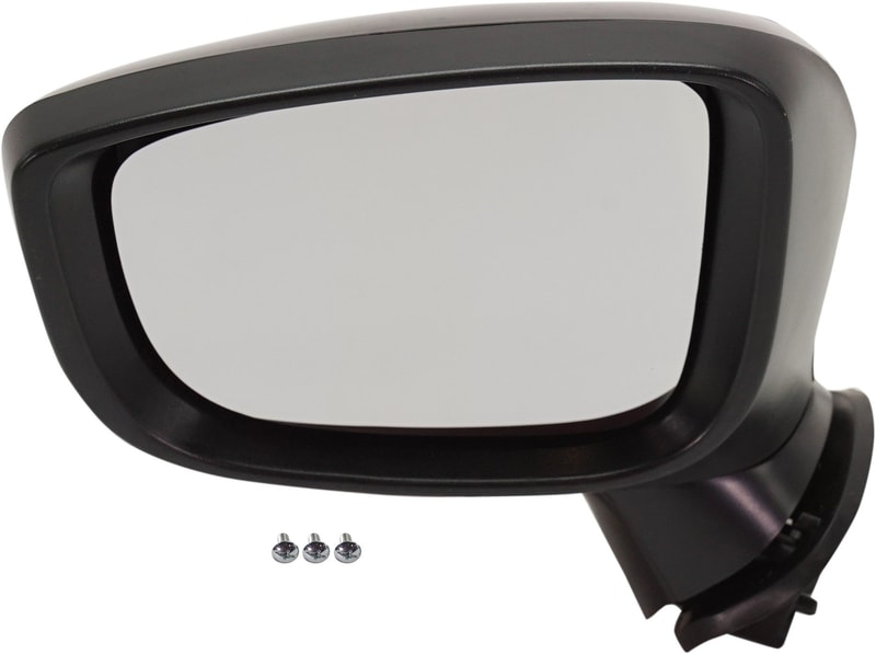 Power Mirror for Mazda 3 (2017-2018), Left (Driver), Manual Folding, Non-Heated, Paintable, Without Blind Spot Detection and Signal Light, Japan Built Vehicle, Replacement