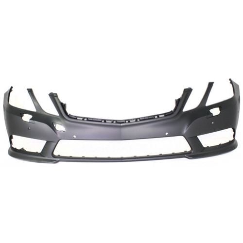Front Bumper Cover for Mercedes-Benz E-Class 2010-2013, Primed (Ready to Paint), with AMG Package, Headlight Washer and Parktronic Holes, Excluding E63 Model, Sedan/Wagon - CAPA-Certified, Replacement