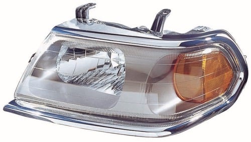 Left (Driver) Headlight Assembly for 2000 Mitsubishi Montero, Sport Front Headlight Assembly Replacement Housing/Lens/Cover, w/Bright Bezel; up to 2/2000; Composite; MR496351, Replacement