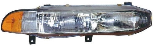 Right (Passenger) Headlight Assembly for 1994 - 1996 Mitsubishi Galant, Front Replacement Housing, Lens, Cover, Composite; MR124296, Replacement