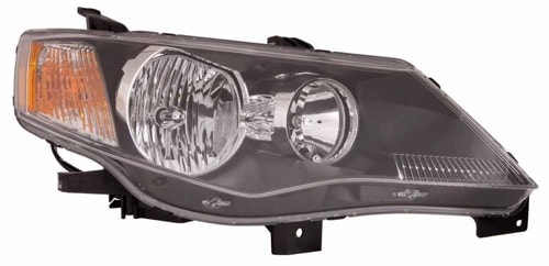 Right (Passenger) Headlight Assembly for 2007 - 2008 Mitsubishi Outlander, Front Replacement Housing/Lens/Cover, Halogen, Matte Black Bezel, Composite,  8301A918