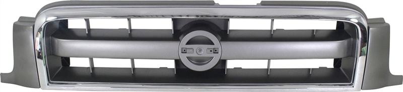 Chrome Shell Grille with Painted Gray Insert for 2003-2004 Nissan Pathfinder, Replacement