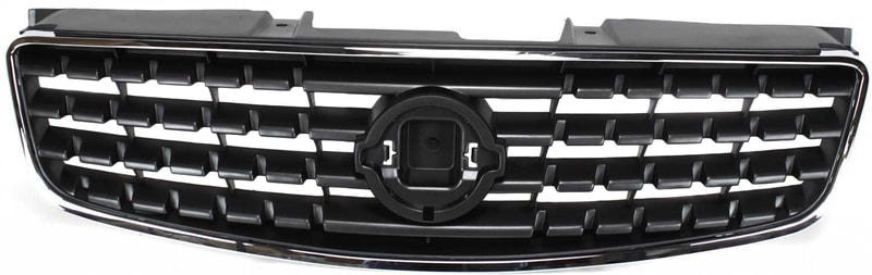 Grille for Nissan Altima 2005-2006, Chrome Shell with Painted Dark Gray Insert, Replacement