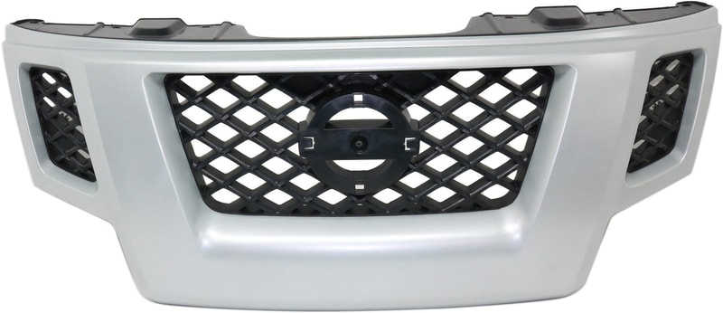 Grille for Nissan XTERRA 2009-2013, Painted Silver Shell with Painted Gray Insert, Replacement
