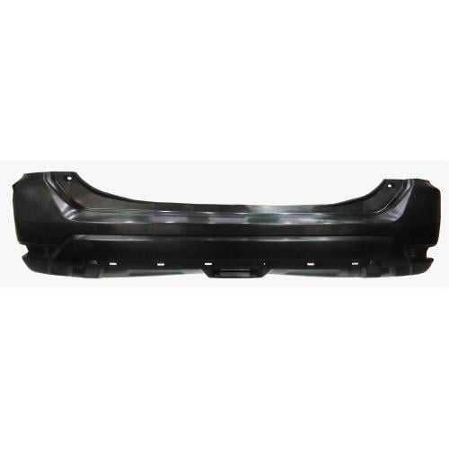 Rear Bumper Cover for Nissan Rogue 2017-2020, Primed (Ready to Paint), Without Park Distance Sensor Holes, Excluding 2019 Hybrid Models - CAPA-Certified, Replacement
