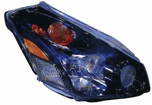 Right (Passenger) Headlight Assembly for 2004 Nissan Quest, Front Headlight Assembly Replacement Housing/Lens/Cover, Dark Gray Bezel, Composite,  260105Z025, Replacement