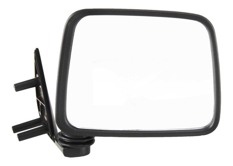 Manual Adjust Mirror for Nissan Pickup 1986-1997, Right (Passenger), Manual Folding, Non-Heated, Paintable, Pedestal Mount Type, Replacement