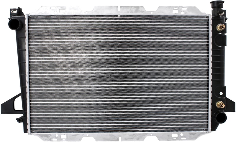 Aluminum Core Radiator for Ford F-Series 1985-1996, 2-Row Core, 4.9L Engine, Replacement Models: F-150, F-250, F-350.