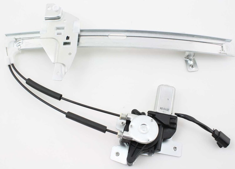 Front Window Regulator for Pontiac Grand Prix 1997-2003, Left (Driver) side, Power Operated, with Motor, Sedan, Replacement