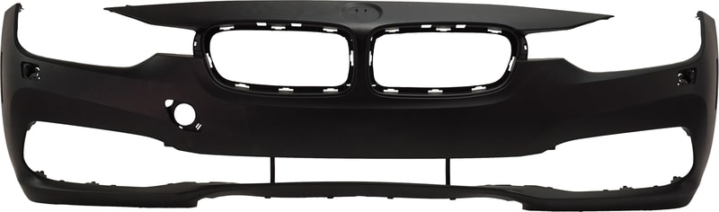 Primed (Ready to Paint) Front Bumper Cover for BMW 3-Series 2016-2019 Sport Line without M Sport Package, with Headlight Washer Holes, (Sedan 2016-2018/Wagon), Replacement