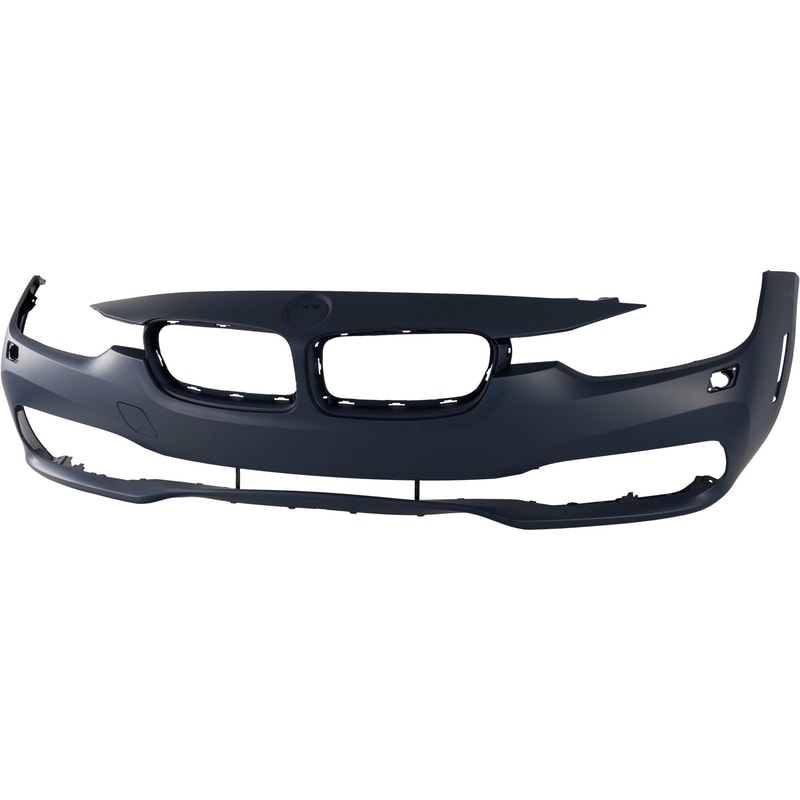 Front Bumper Cover for BMW 3-Series 2016-2019, Primed (Ready to Paint), Standard/Modern Line without M Sport Package, with Headlight Washer Holes, Sedan (2016-2018)/Wagon, Replacement