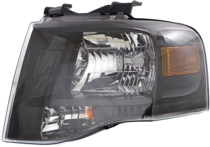 Headlight Assembly for Ford Expedition 2007-2014, Left (Driver), Halogen, with Black-Out (Black Interior), Replacement