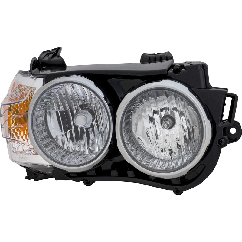 Headlight Assembly for Sonic 2012-2016, Right (Passenger), Halogen, Black Interior, with Chrome Bezel, Suitable for Hatchback/Sedan, LTZ without Dusk Package, Replacement