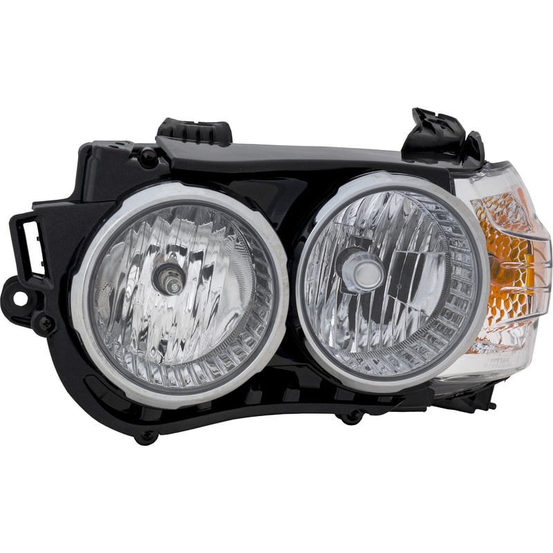 Headlight Assembly for Chevrolet Sonic 2012-2016, Left (Driver), Halogen, Black Interior with Chrome Bezel, Suitable for Hatchback/Sedan, LTZ without Dusk Package, Replacement