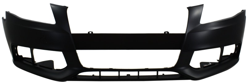 Front Bumper Cover for Audi A4 2009-2012 Sedan/Wagon, Primed (Ready to Paint), Without S-Line Package, Without Headlight Washer Holes, Replacement