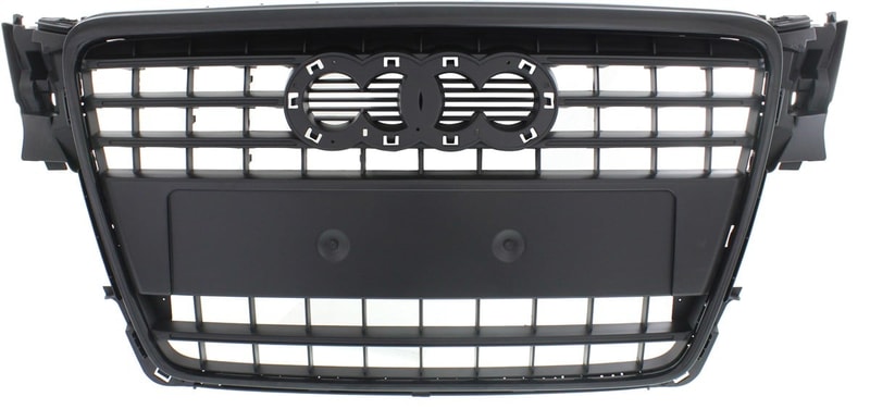 Grille for Audi A4 2009-2016, Primed (Ready to Paint) Shell and Insert, Sedan/Wagon, Replacement