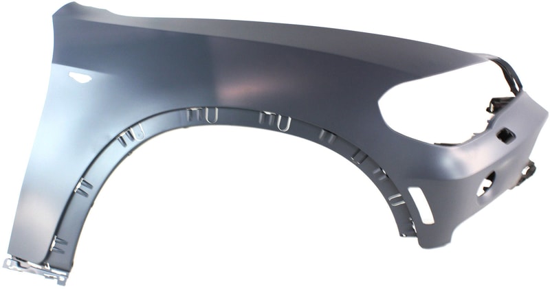 Front Fender for BMW X5 2007-2010 Right (Passenger), Primed (Ready to Paint), Excluding M Models, with Signal Light and Reflector Hole, with Headlight Washer Hole, Replacement