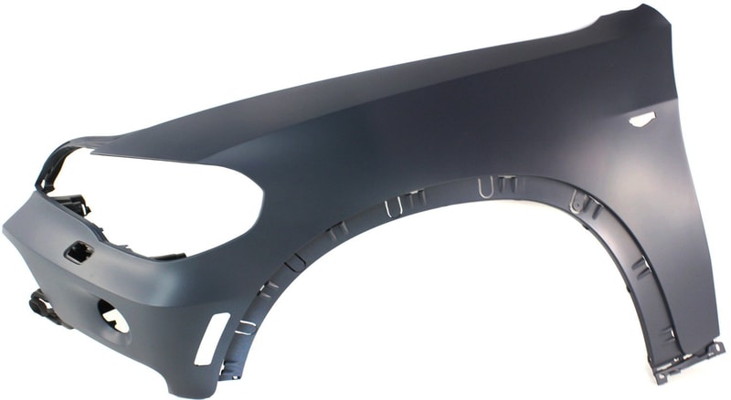 Front Fender for BMW X5 2007-2010 Left (Driver), Primed (Ready to Paint), Excluding M Models, with Signal Light and Reflector Hole, with Headlight Washer Hole, Replacement
