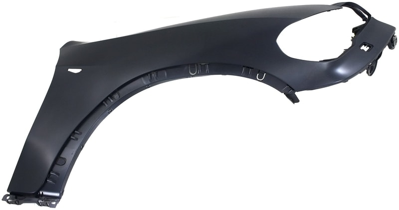 Front Fender for BMW X5 2011-2013 Right (Passenger), Primed (Ready to Paint), Excluding M Models, Fiberglass, with Headlight Washer Hole, with Side Light Hole, Replacement