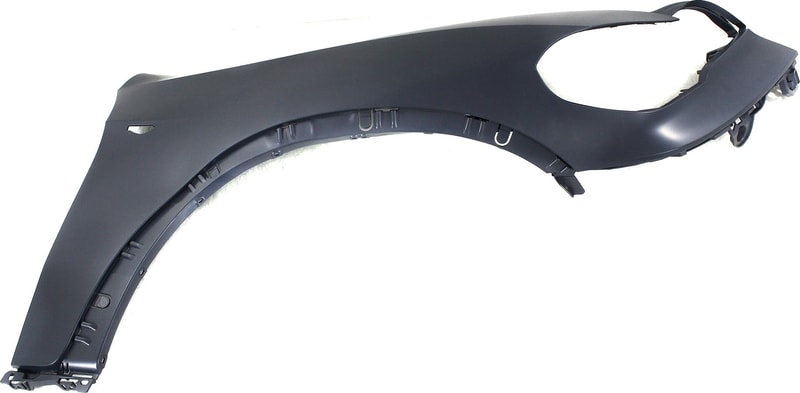 Front Fender Right (Passenger) for BMW X5 2011-2013, Primed (Ready to Paint), Excludes M Models, Fiberglass, without Headlight Washer Hole, with Side Light Hole, Replacement