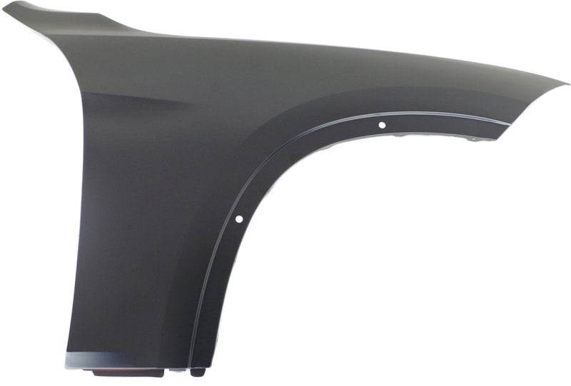 Front Fender for BMW X1 2013-2015, Right (Passenger) Side, Primed (Ready to Paint), Steel, Without Side Light Hole, Replacement (CAPA Certified)