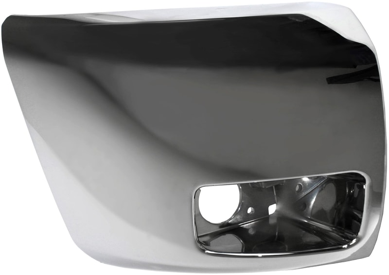 Front Bumper End Right (Passenger) for Chevrolet Silverado 1500 (2007-2013), Chrome, Plastic Face Bar Cap, with Fog Light Holes, Excludes 2007 Classic, Replacement