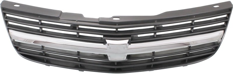 Vertical Bar Insert Grille for Chevrolet Impala 2000-2004, Painted Dark Gray Shell and Insert with Chrome Center Bar, Replacement