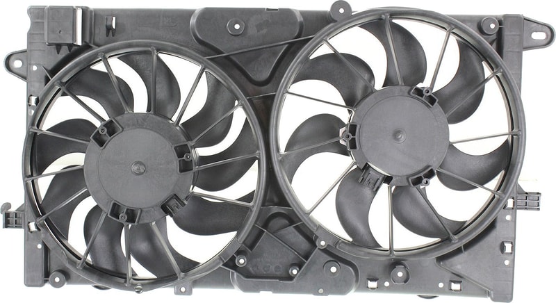 Radiator Fan Assembly for Chevrolet Malibu/Malibu Limited 2013-2016, Impala 2014-2017, Dual Fan, Fits Impala 2.5L Engine, Replacement