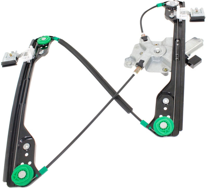 Power Front Window Regulator with Motor for 2005-2010 Chrysler 300 and 2006-2010 Charger, Left (Driver), Low Current, with One-Touch Feature (6-Pin Plug), Replacement