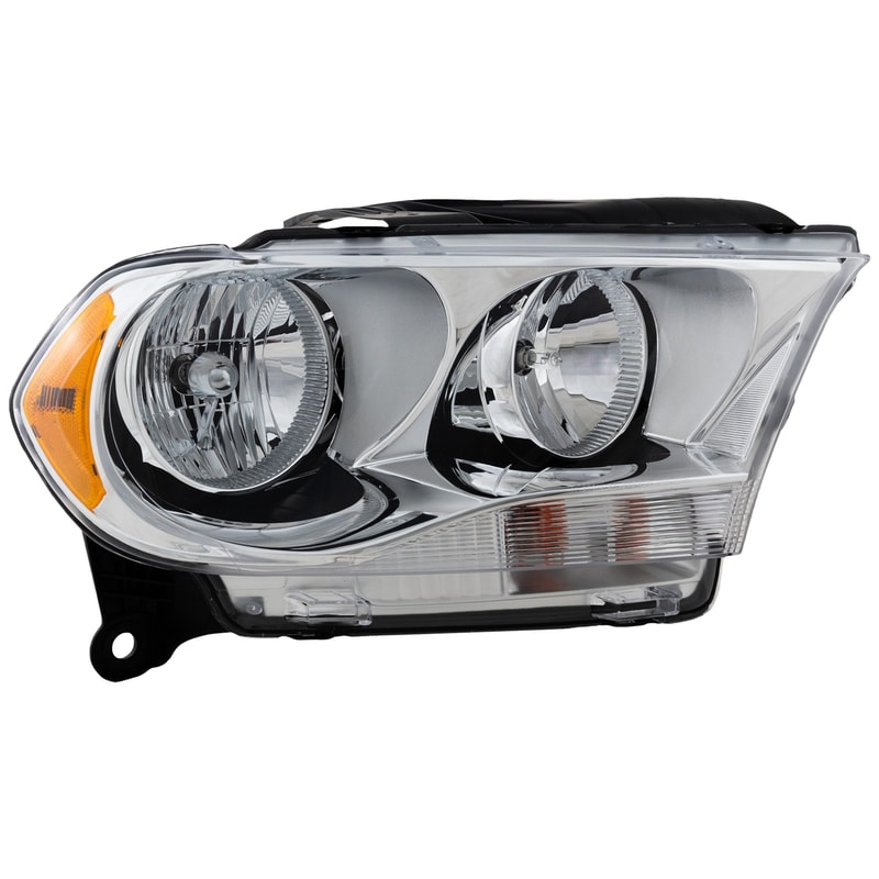 Headlight Assembly for Dodge Durango 2011-2013, Right (Passenger), Halogen Light, Chrome Interior, Replacement