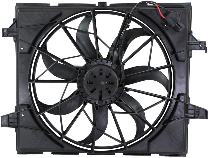 Radiator Fan Assembly for 2011-2020 Durango/2011-2022 Grand Cherokee, Single Fan, Standard Duty Cooling, Includes Resistor, Without Tow Package, Replacement