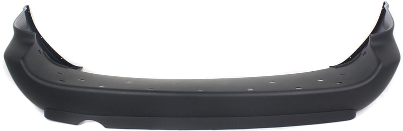 Rear Bumper Cover for Dodge Grand Caravan 2005-2007, Primed (Ready to Paint), without Rear Object Sensor Holes, with Single Exhaust Hole and Black Trim, without Chrome Molding, with Stow and Go Seat, Replacement