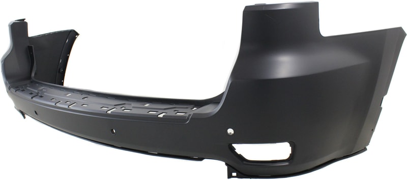 Rear Bumper Cover for 2014-2015 Grand Cherokee, Primed (Ready to Paint), with Blind Spot Detection, with Parking Aid Sensor Holes, without Park Assist Sensor Holes, for Laredo/Limited/Overland/SRT, Replacement