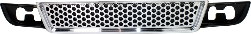 Front Bumper Grille for GMC Yukon 2007-2014, Denali Model, Black Shell with Chrome Insert, Replacement