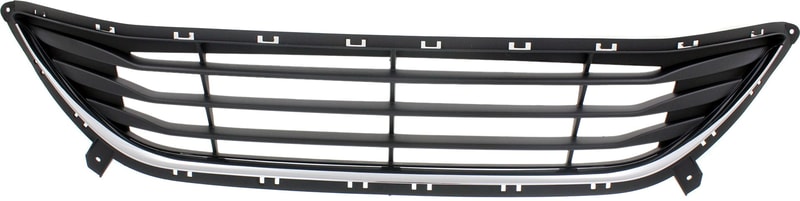Front Bumper Grille for Hyundai Elantra 2011-2013, Textured Black with Chrome Insert, Suitable for Sedan, USA Built Vehicle, Replacement (CAPA Certified)