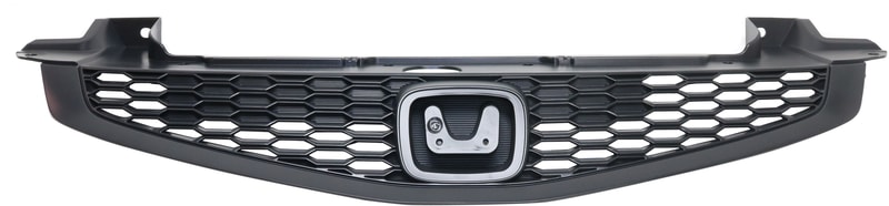 Grille for 2012-2013 Honda Civic, Painted Black Shell and Insert, Suitable for Coupe, Deluxe, EX, EX-L, LX Model Types, Replacement