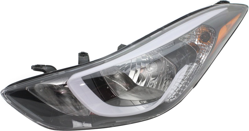 Headlight Assembly for Hyundai Elantra Sedan, 2014-2016, Left (Driver), without LED Position Light, for Korea/USA Built Vehicle, Replacement