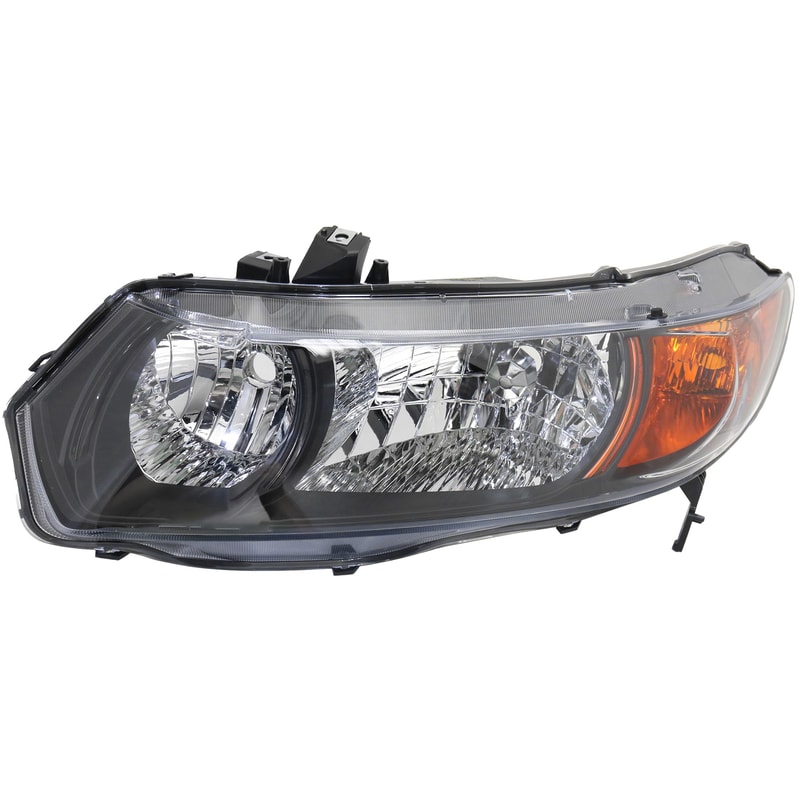 Headlight for 2006-2007 Honda Civic, Left (Driver), Lens and Housing, Halogen, for Auto/5-Speed Manual Transmission, Coupe, Replacement