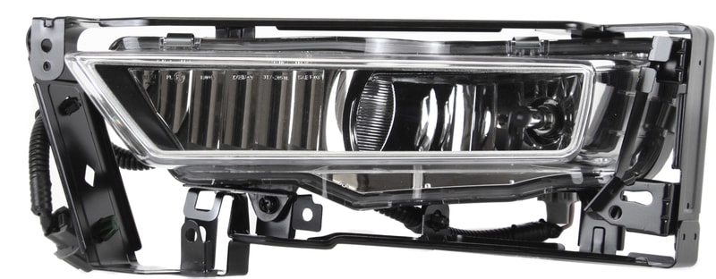 Front Fog Light Assembly for 2013-2015 Honda Accord Sedan, Left (Driver), with Chrome Bezel Border, Excluding Hybrid Model, Replacement