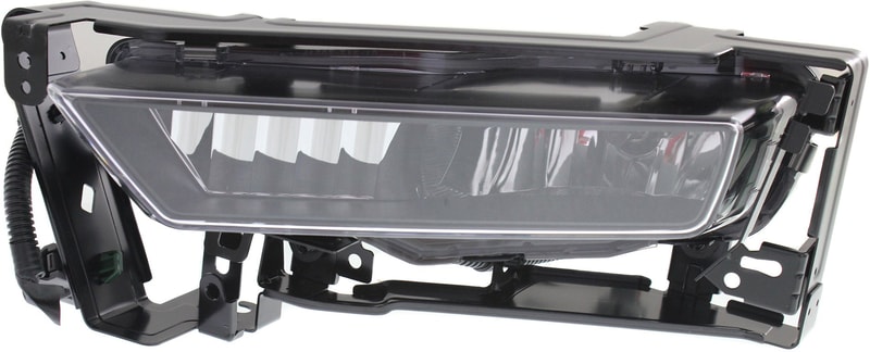Front Fog Light Assembly for 2013-2015 Honda Accord Sedan, Left (Driver), with Black Bezel Border, Excludes Hybrid Model, Replacement