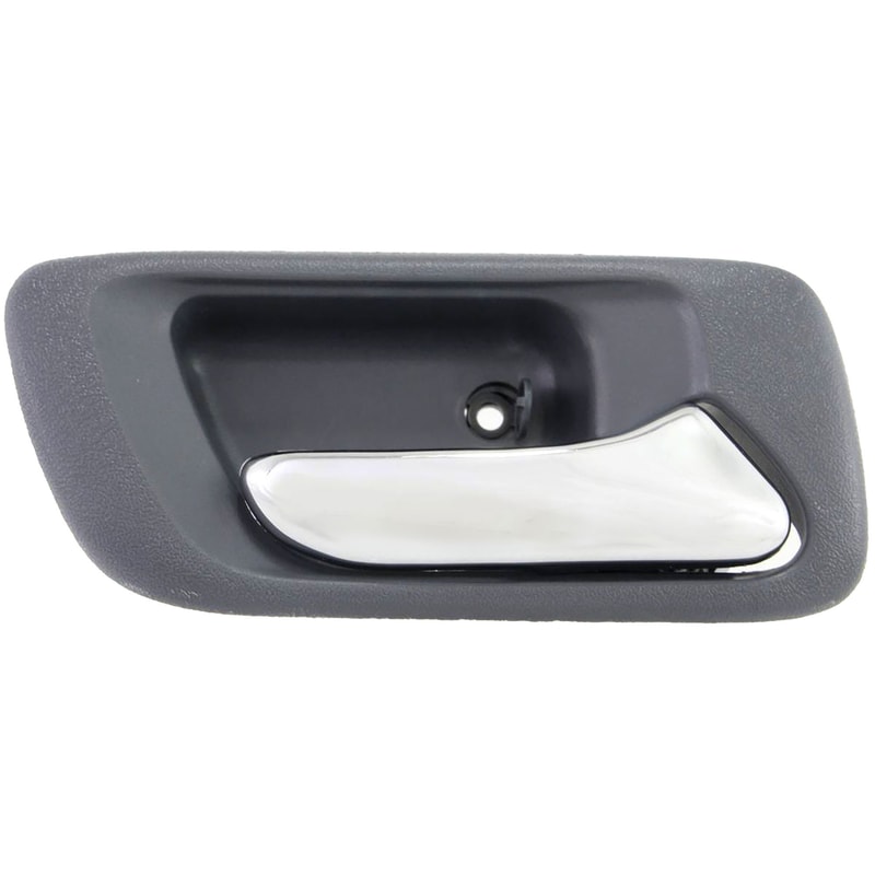 Rear Interior Door Handle for Honda Accord 1998-2002, Right (Passenger), Chrome Lever + Gray Housing, Sedan, without Hole, Replacement