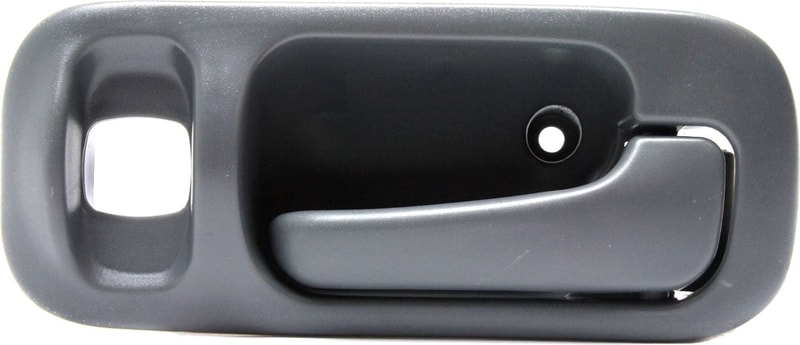 Rear Interior Door Handle for Honda CR-V 1997-2001, Right (Passenger), Gray (Small Clip), Plastic, with Lock Hole, Replacement